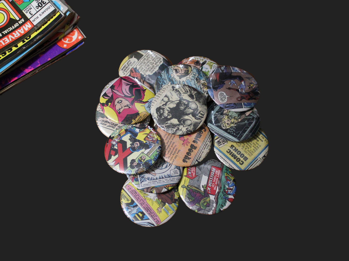 Comic Book Button/Badge (Random Selection)